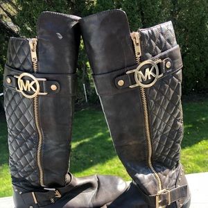 Michael Kors tall leather  brown boots